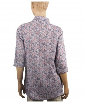 Casual Kurti - Tiny Flowers With Grey Base