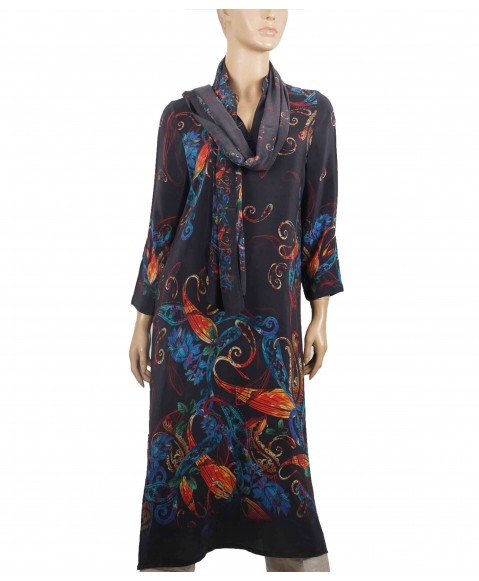 Tunic - Black Big Paisley