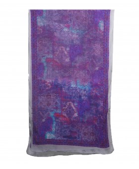 Crepe Silk Scarf -Purple Rust