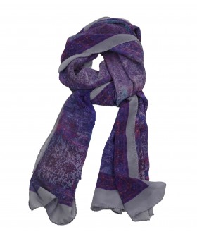 Crepe Silk Scarf -Purple Rust