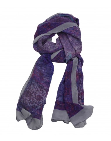 Crepe Silk Scarf -Purple Rust