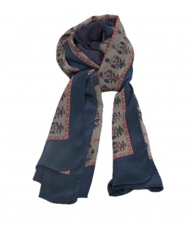 Crepe Silk Scarf - Floral Patch 