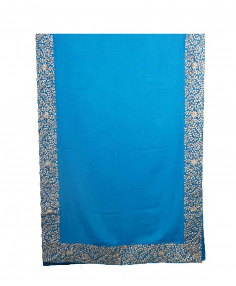 Blue Sequence Border Stole