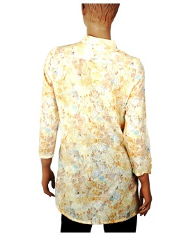 Casual Kurti - Yellow Floral Embroidery