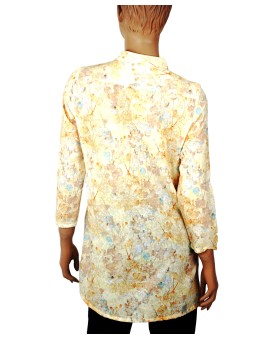 Casual Kurti - Yellow Floral Embroidery