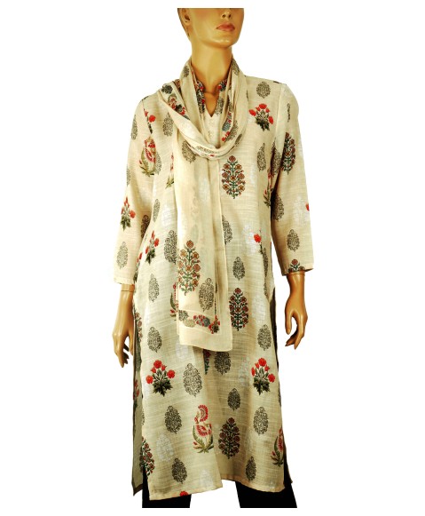 Tunic - Beige Base With floral