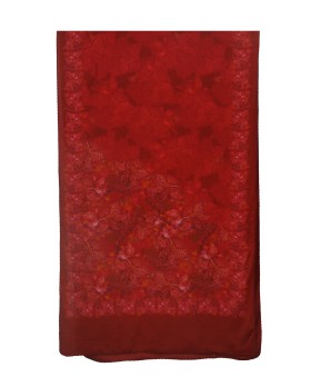 Crepe Silk Scarf - Red Leaf