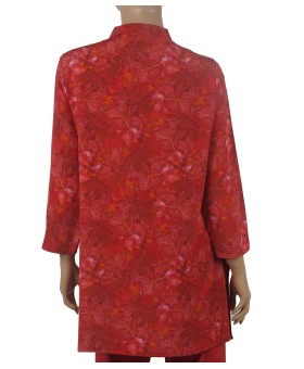 Long Silk Shirt - Red Leaf