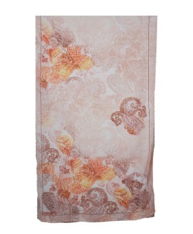 Crepe Silk Scarf - Orange Paisley
