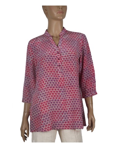 Short Silk Shirt - Tiny Pink Flowers Short Silk Shirt - Tiny Pink Flowers