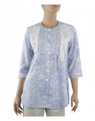 Embroidered Casual  Kurti- Blue 