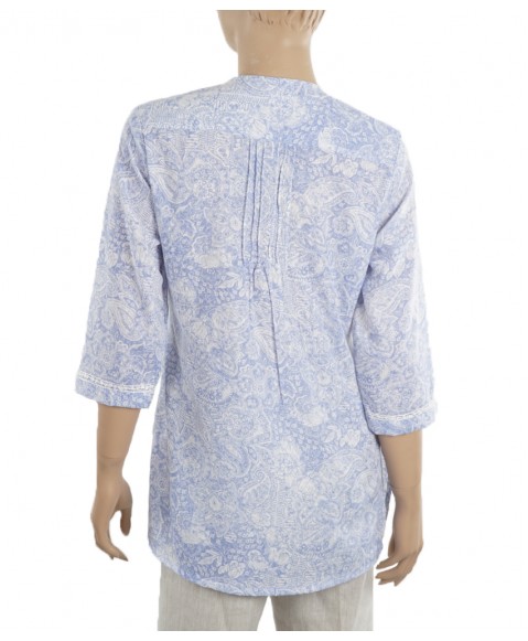 Embroidered Casual  Kurti- Blue 