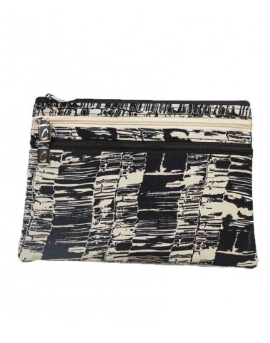 3 Zip Pouch -Black and white abstract