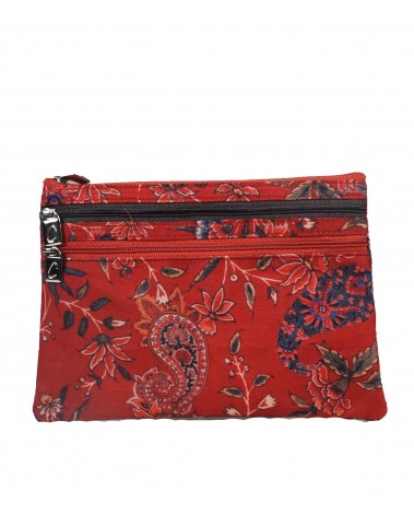3 Zip Pouch - Pretty Red Paisley