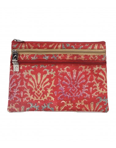 3 Zip Pouch - Red abstract