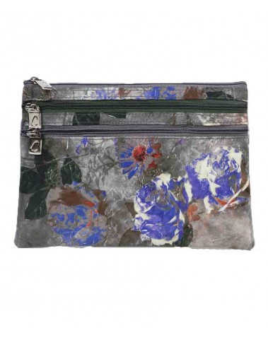 3 Zip Pouch - Purple Roses 