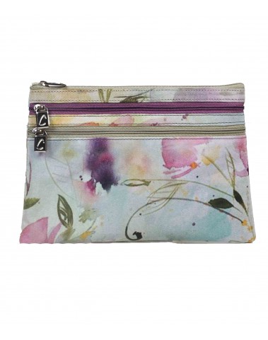 3 Zip Pouch -Dusty Floral