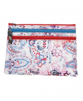 3 Zip Pouch - Pretty Pink Paisley