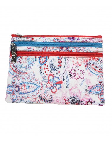 3 Zip Pouch - Pretty Pink Paisley