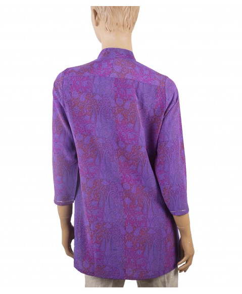 Antique Silk Kurti - Purple Creeper