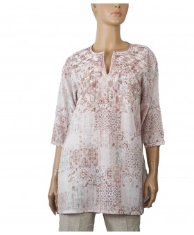 Casual Kurti - Beige Embroidery