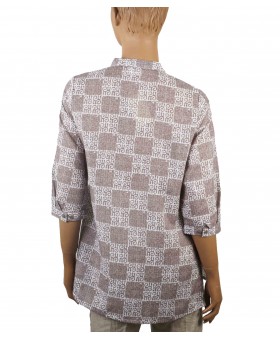 Casual Kurti - Beige Abstract