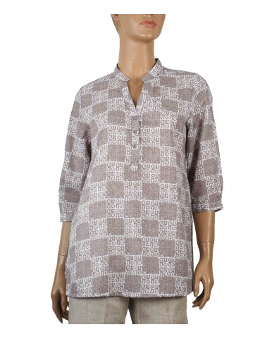 Casual Kurti - Beige Abstract