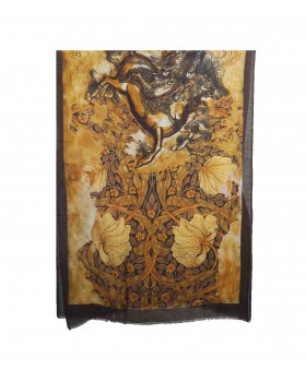 Printed Stole - Yellow Horse