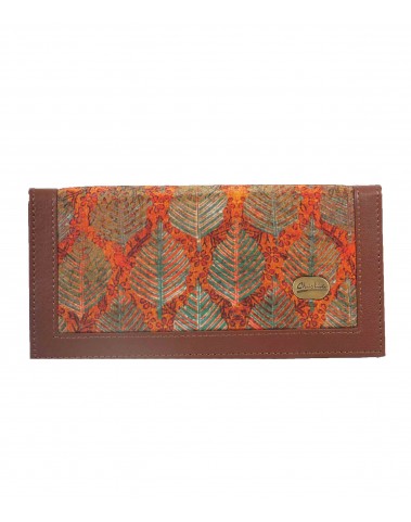 Silk Wallet - Orange Base With Green Leaf