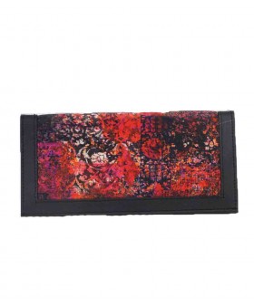 Silk Wallet - Pink And Black Rust