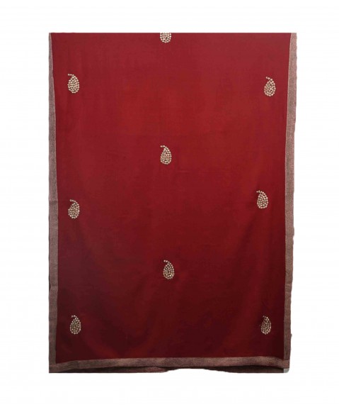 Zardoshi Butti Stole - Marroon Butti