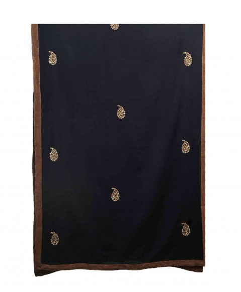 Zardoshi Butti Stole - Navy Blue Butti