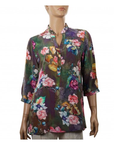 Short Silk Shirt - Floral Print