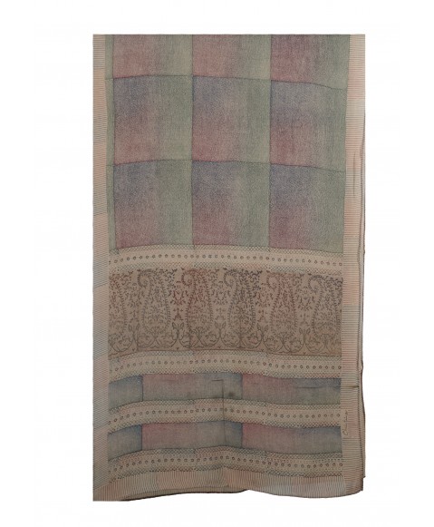 Crepe Silk Scarf - Beige Paisley