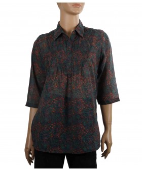 Casual Kurti - Dark Green Creeper