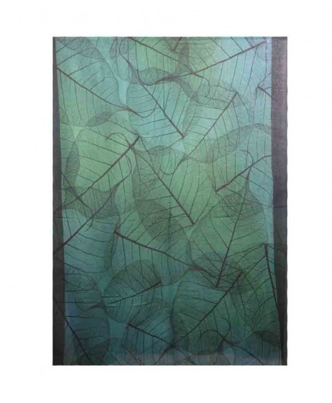 Digital Cashmere Stole - Banyan Leaf Print