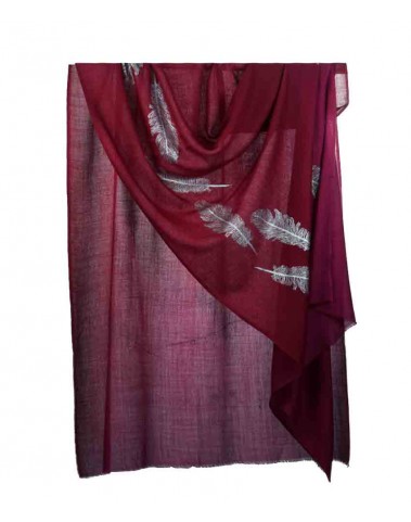 Foil Stole - Purple Silver Feather Print