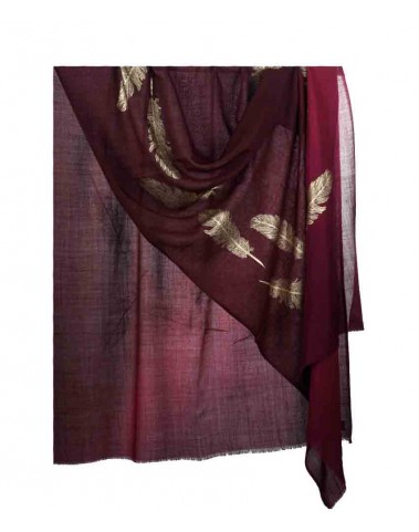 Foil Stole - Burgundy to Maroon Feather