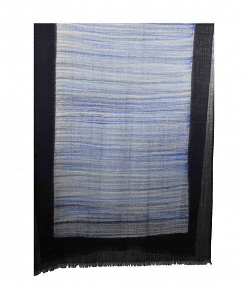 Stripe Stole - Blue Stripe with Black Border