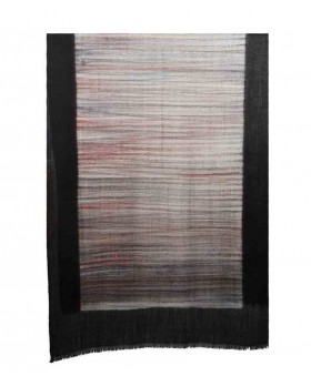 Stripe Stole - Brown Stripe with Black Border