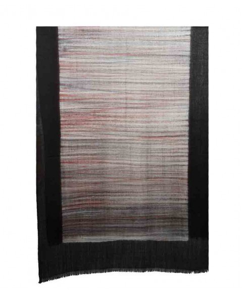 Stripe Stole - Brown Stripe with Black Border