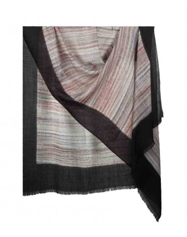 Stripe Stole - Brown Stripe with Black Border