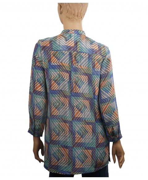 Long Silk Shirt - Zig Zag