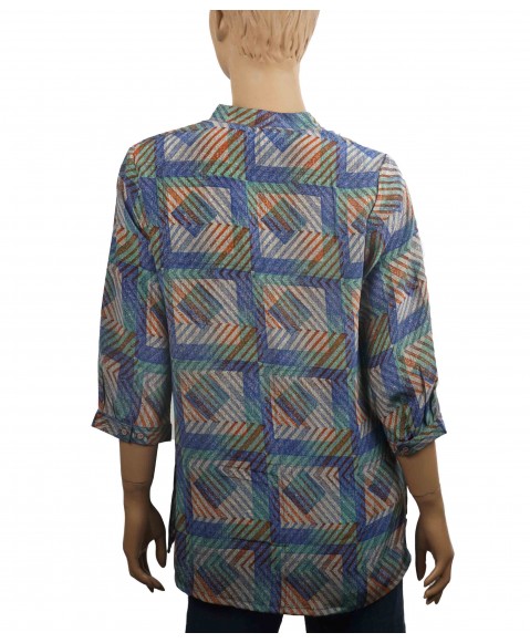 Short Silk Shirt -Zig Zag Short Silk Shirt -Zig Zag