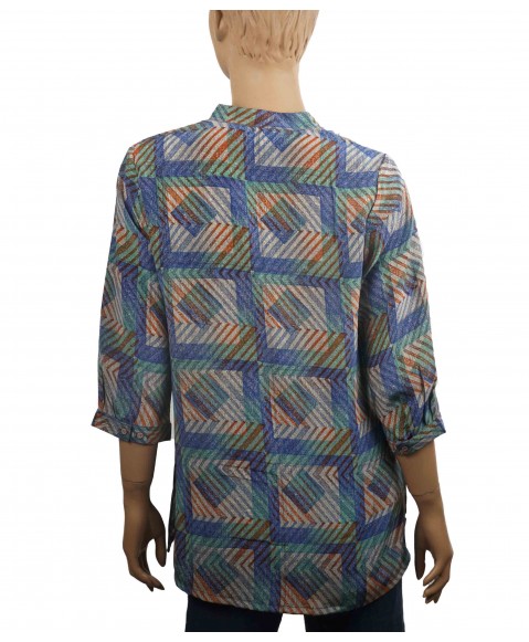 Short Silk Shirt -Zig Zag