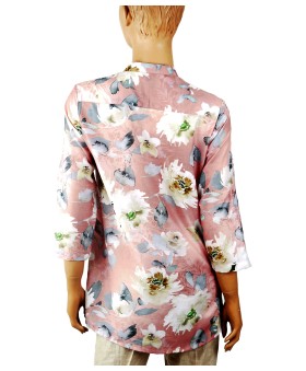 Casual Kurti - Grey Big Floral