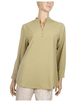 Plain Poly Casual Kurti - Pista Green