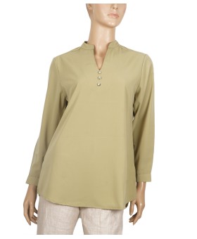 Plain Poly Casual Kurti - Pista Green