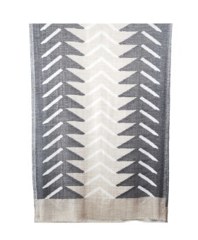Printed Stole - Khaki And Black Ikat