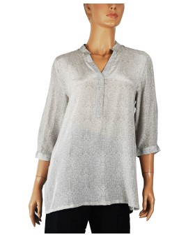 Short Silk Shirt - Grey creeper 